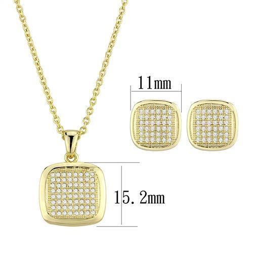 Gold-Tone Brass Cubic Zirconia Jewelry Set - Image 2