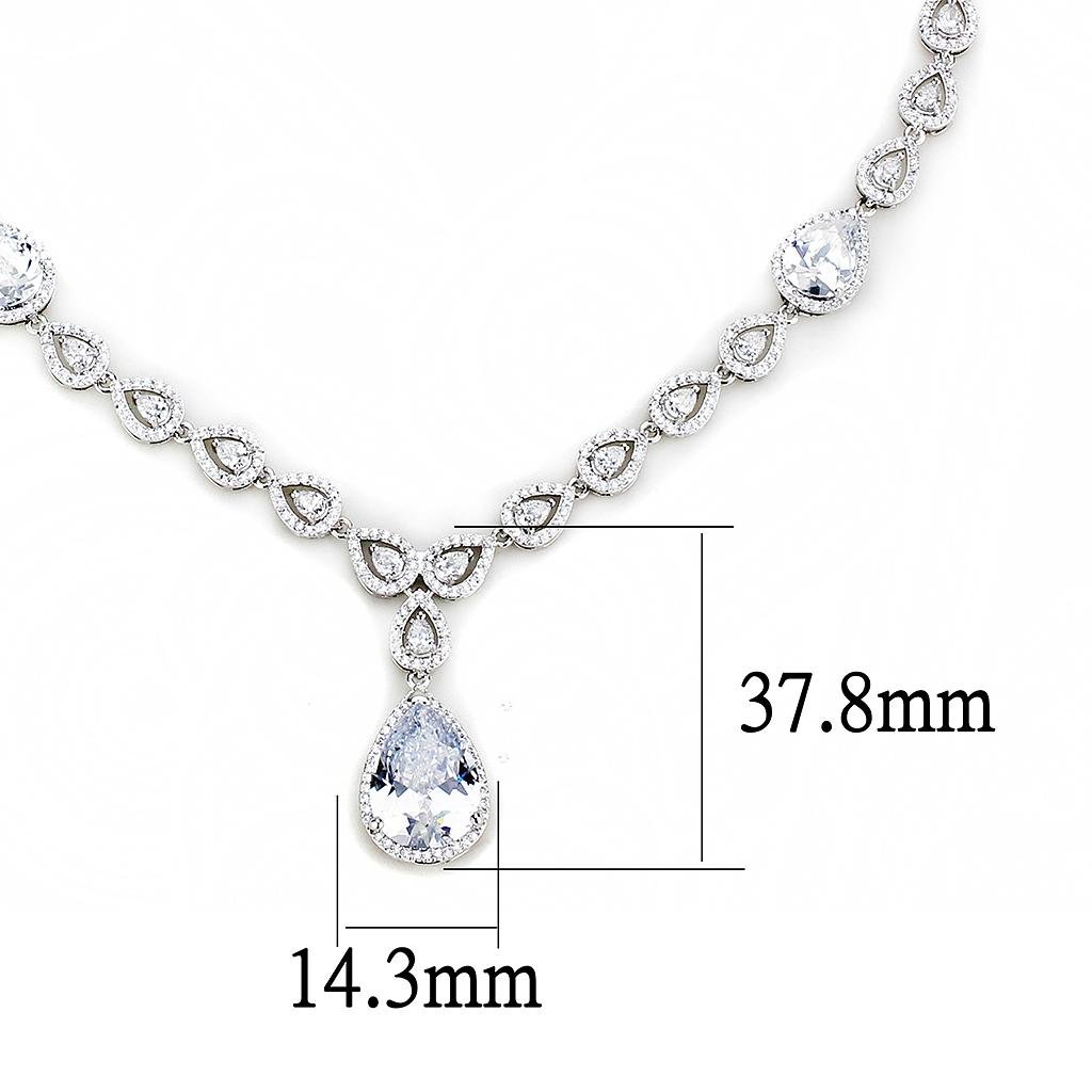 Silver-Tone Brass Cubic Zirconia Jewelry Set - Image 3