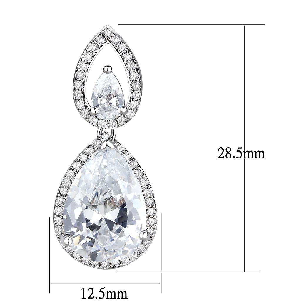 Silver-Tone Brass Cubic Zirconia Jewelry Set - Image 5