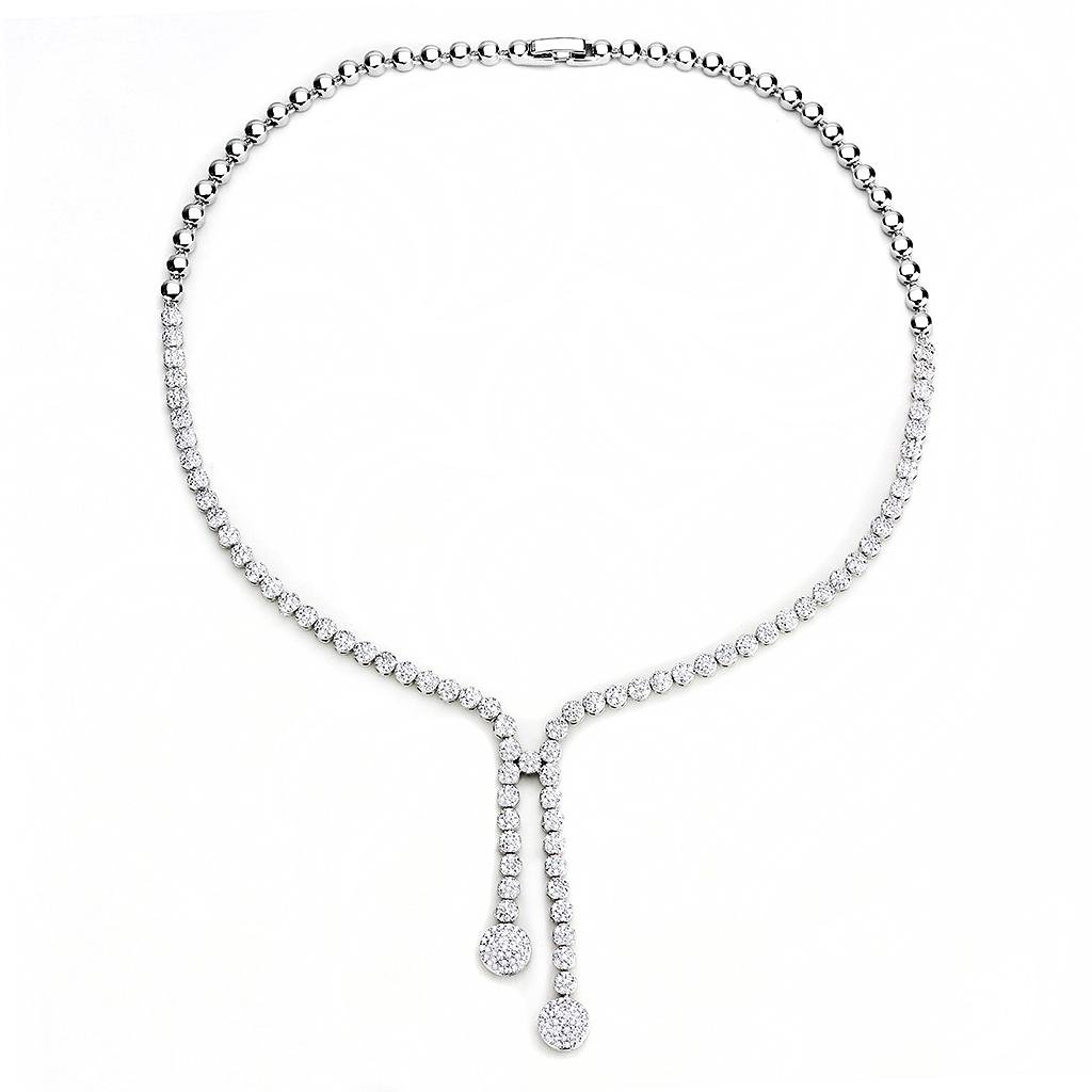Silver-Tone Brass Cubic Zirconia Jewelry Set - Image 2