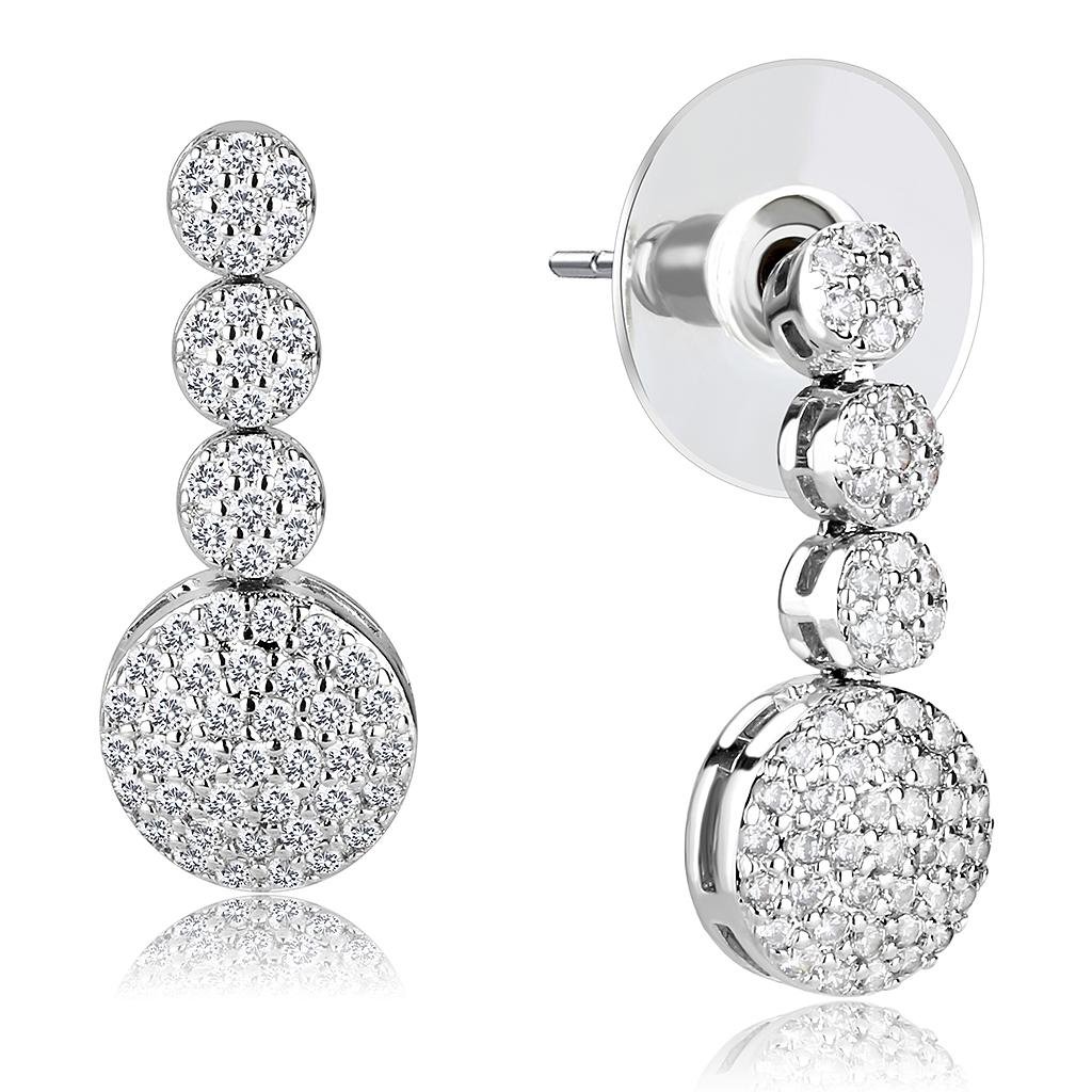 Silver-Tone Brass Cubic Zirconia Jewelry Set - Image 4