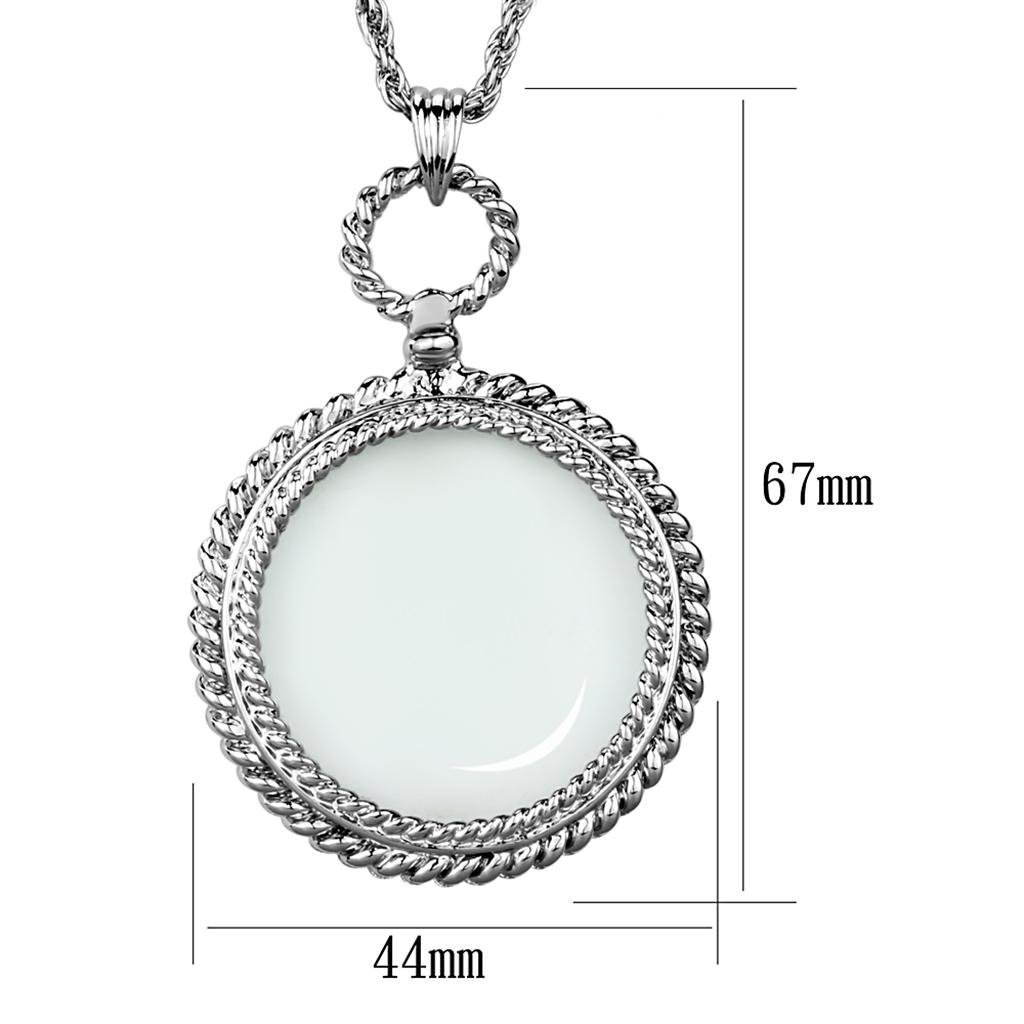 Silver-Tone Brass Glass Magnifier Pendant Necklace - Image 2