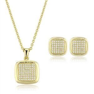Gold-Tone Brass Cubic Zirconia Jewelry Set