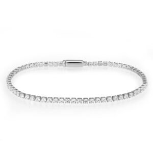 Rhodium-Tone Brass Cubic Zirconia Bracelet