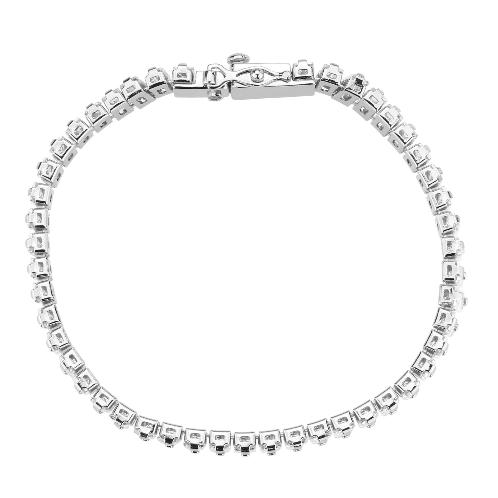 Silver-Tone Brass Cubic Zirconia Bracelet - Image 6