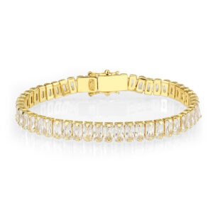 Gold-Tone Brass Cubic Zirconia Bracelet