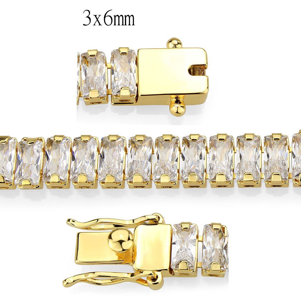 Gold-Tone Brass Cubic Zirconia Bracelet - Image 4