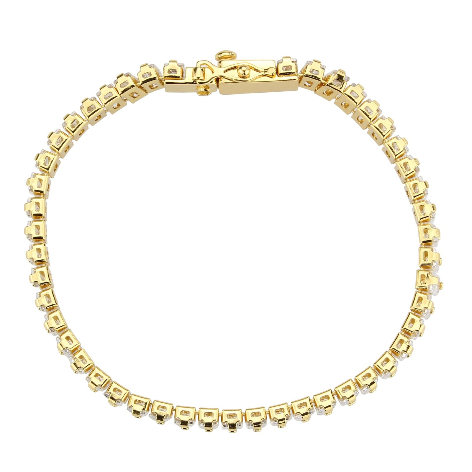 Gold-Tone Brass Cubic Zirconia Bracelet - Image 6