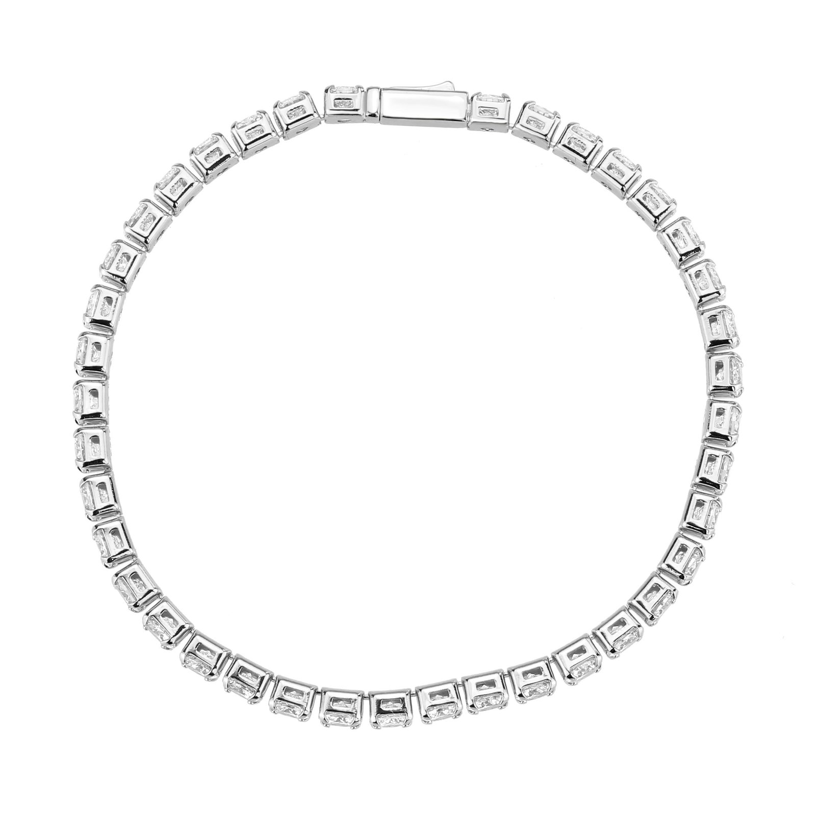 Silver-Tone Brass Cubic Zirconia Bracelet - Image 6