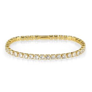 Gold-Tone Brass Cubic Zirconia Bracelet