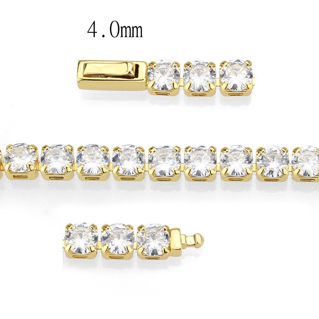 Gold-Tone Brass Cubic Zirconia Bracelet - Image 4