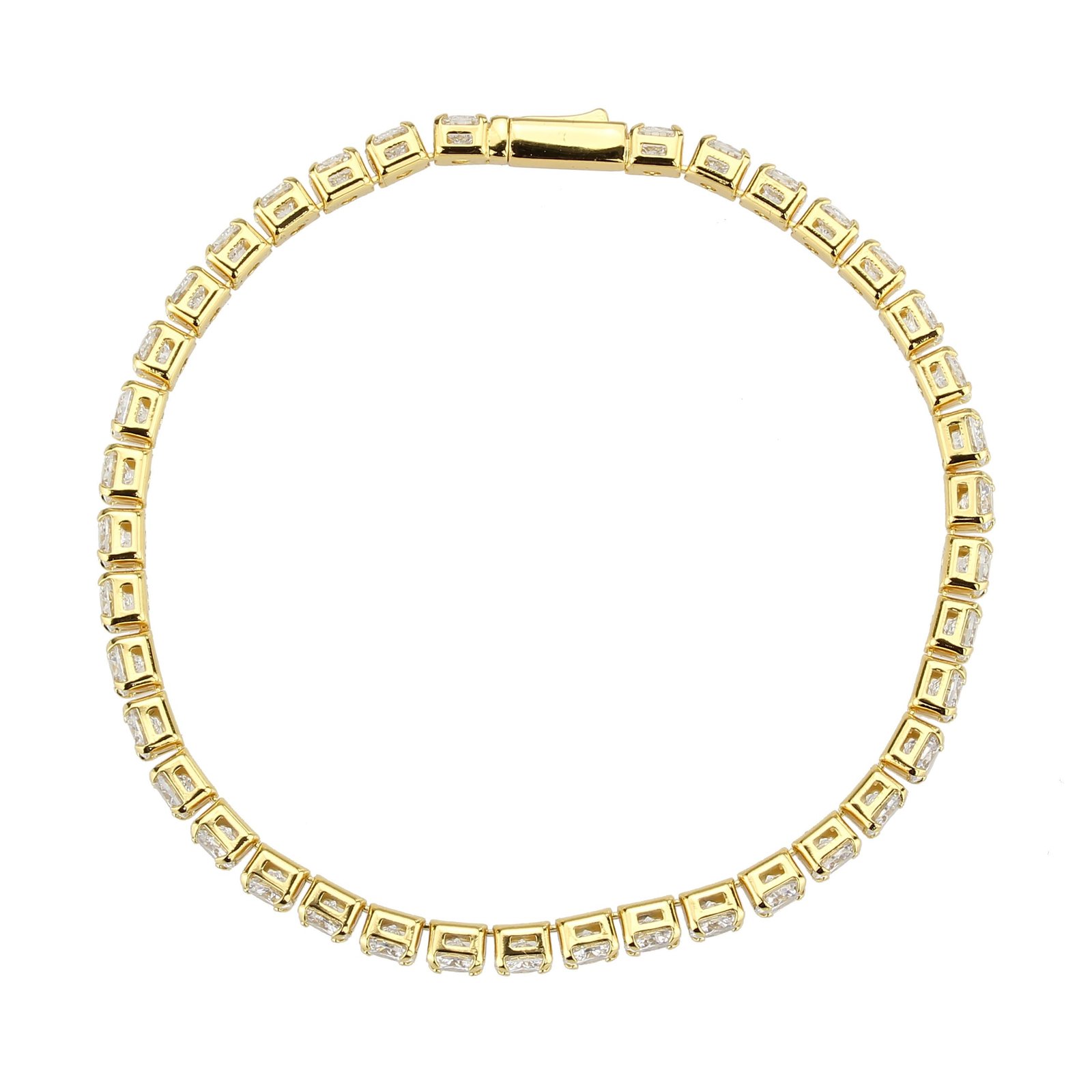 Gold-Tone Brass Cubic Zirconia Bracelet - Image 6
