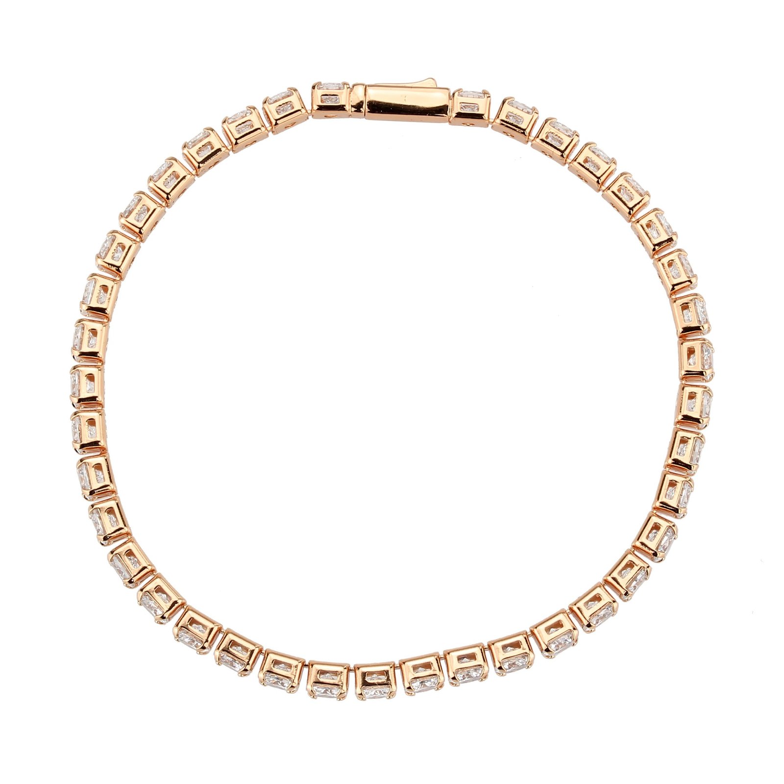 Rose Gold-Tone Brass Cubic Zirconia Bracelet - Image 6
