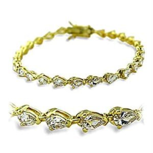 Gold-Tone Brass Cubic Zirconia Bracelet