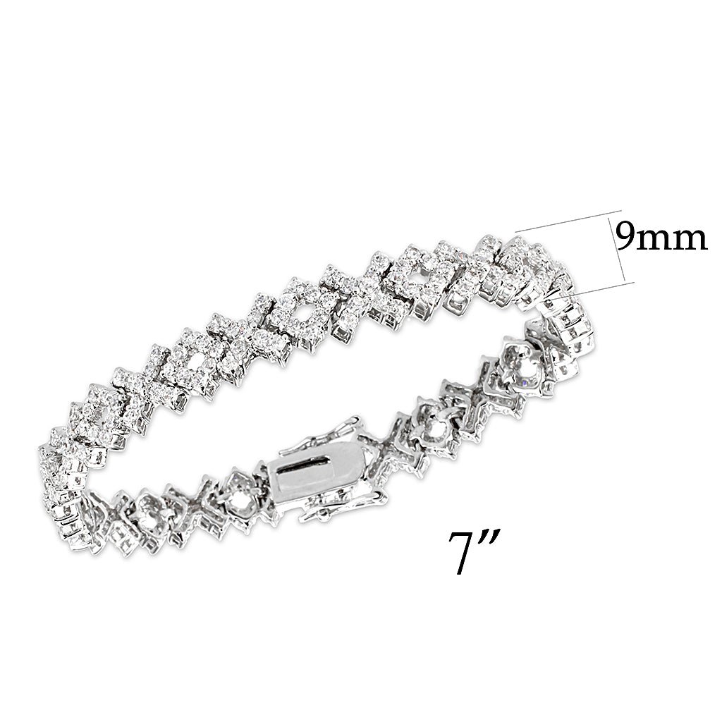 Silver-Tone Brass Cubic Zirconia Tennis Bracelet - Image 2