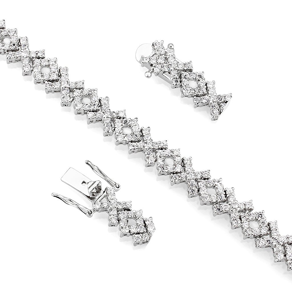 Silver-Tone Brass Cubic Zirconia Tennis Bracelet - Image 3