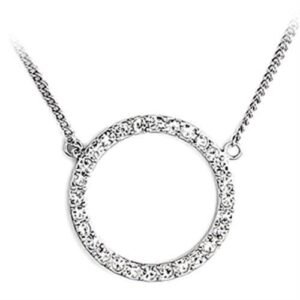 Silver-Tone Brass Crystal Pendant Necklace