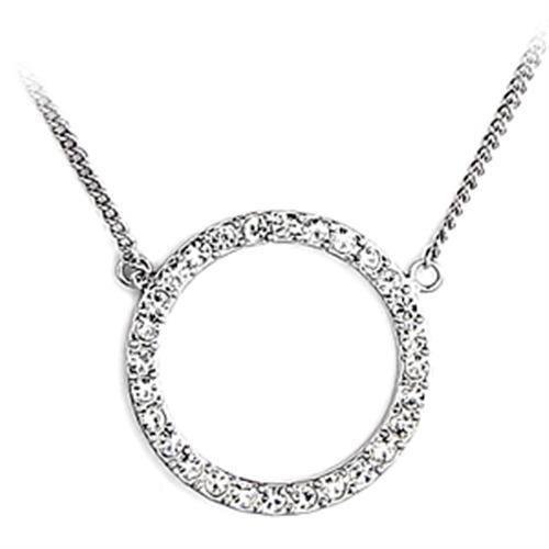 Silver-Tone Brass Crystal Pendant Necklace