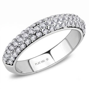 Stainless Steel Crystal Pavé Ring