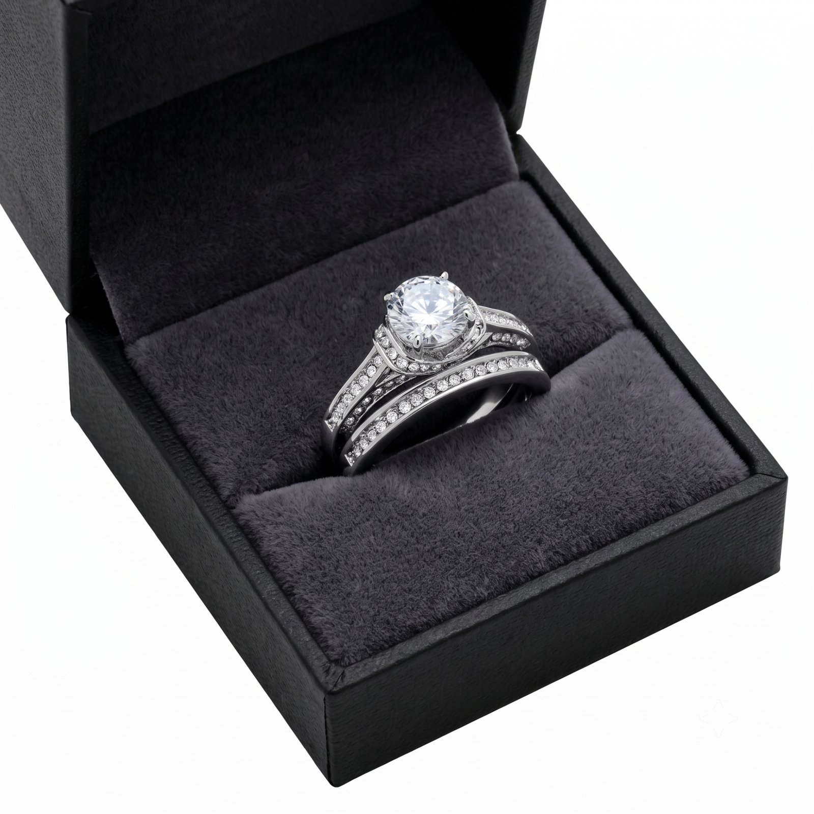 Stainless Steel Cubic Zirconia Halo Ring - Image 5