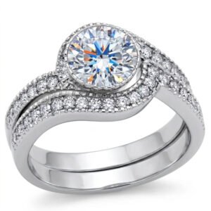Stainless Steel Crystal Ring