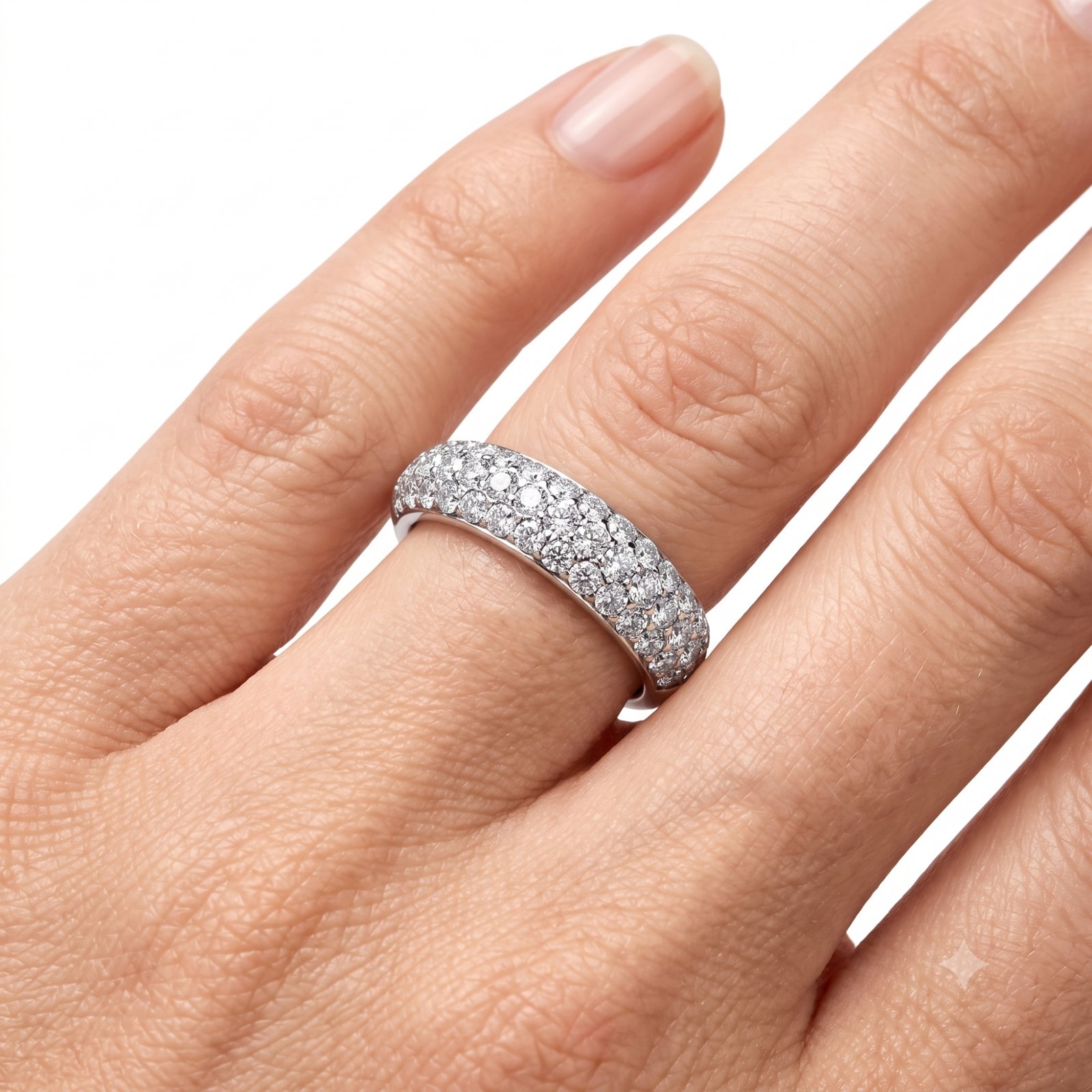Stainless Steel Crystal Pavé Ring - Image 4