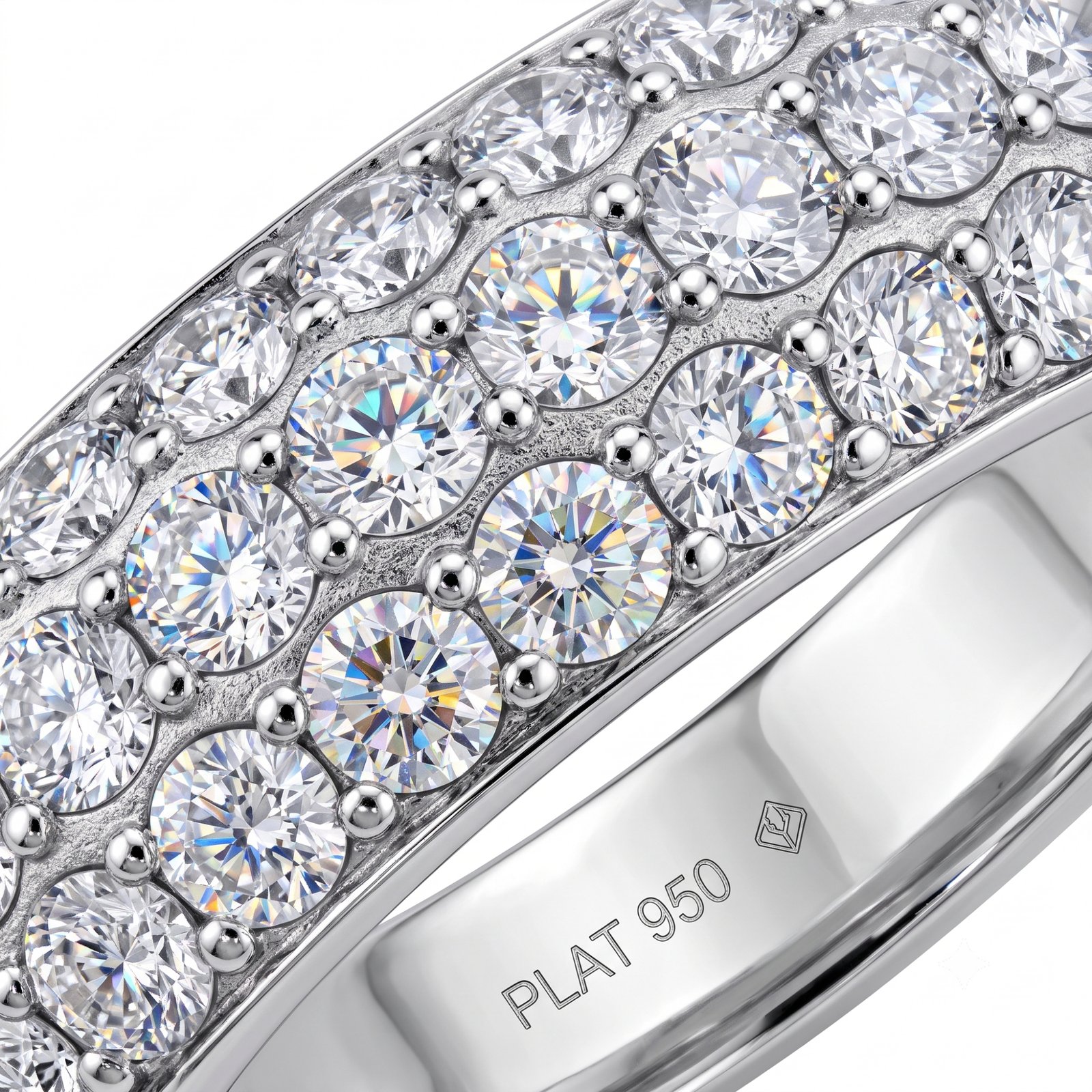 Stainless Steel Crystal Pavé Ring - Image 2