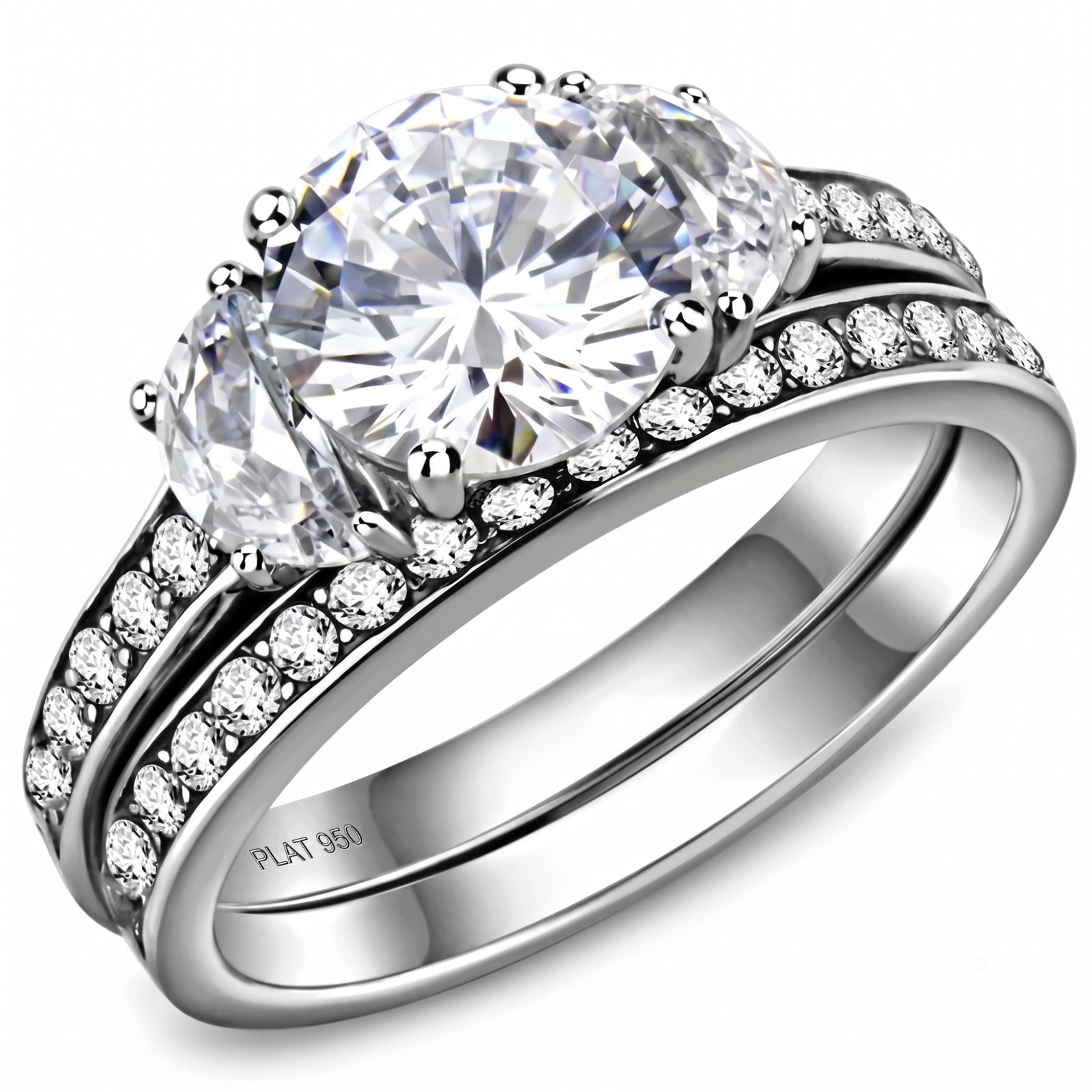 Stainless Steel Cubic Zirconia Ring