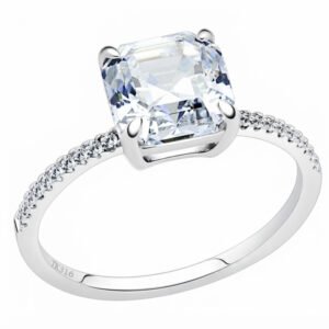 Stainless Steel Cubic Zirconia Pavé Ring