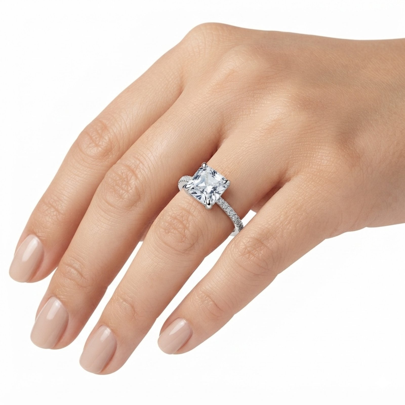 Stainless Steel Cubic Zirconia Pavé Ring - Image 4