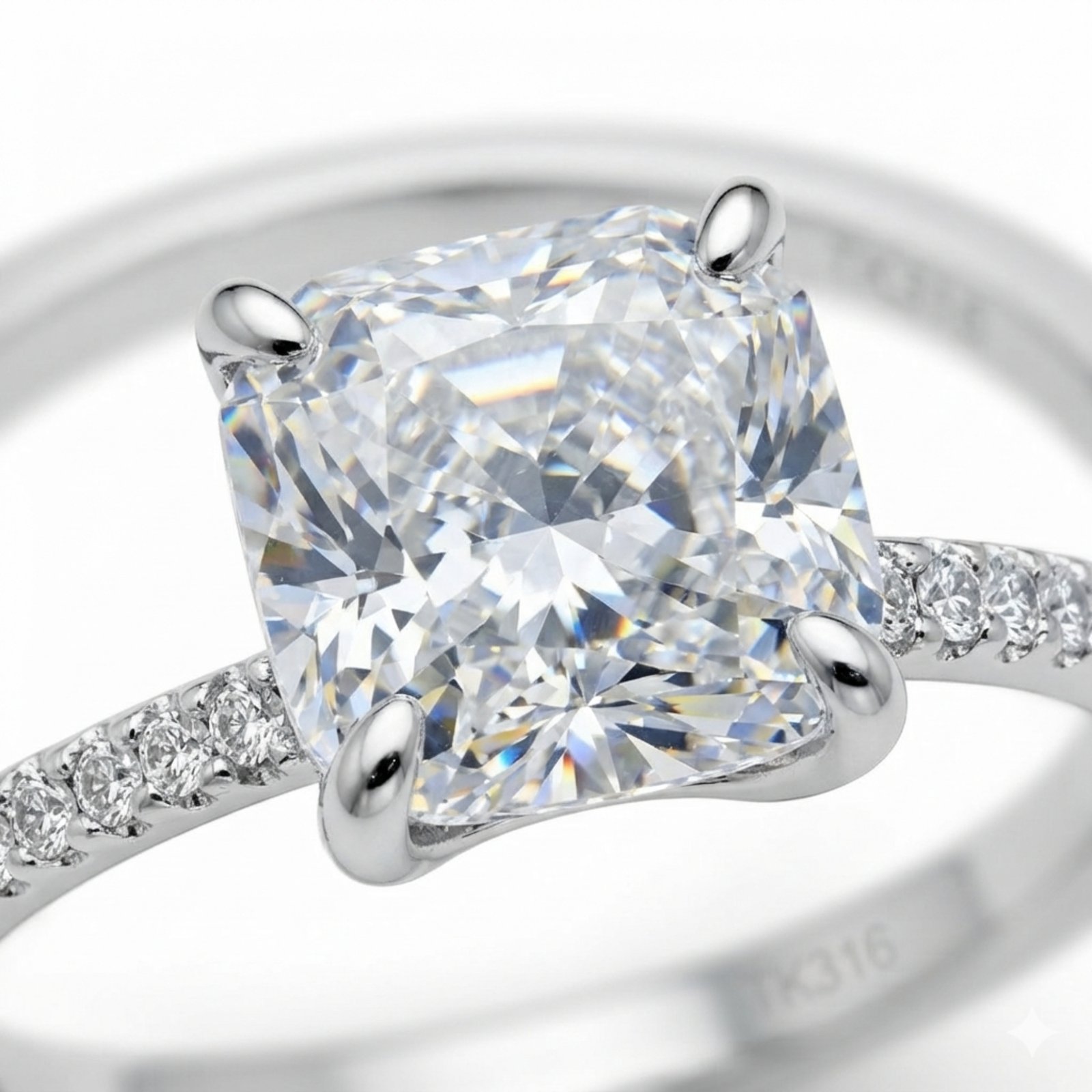 Stainless Steel Cubic Zirconia Pavé Ring - Image 2