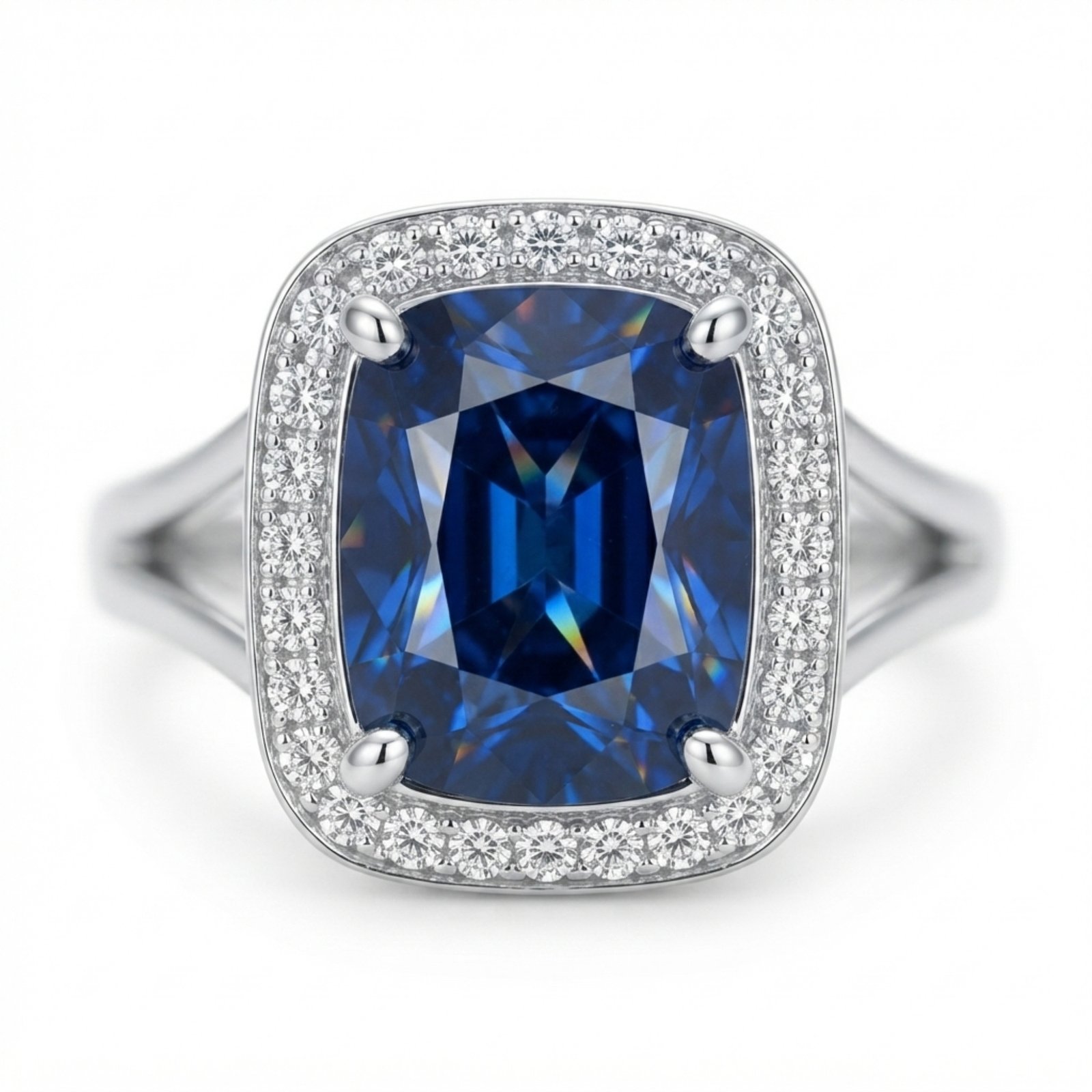 Stainless Steel Montana Blue Glass Ring - Image 2