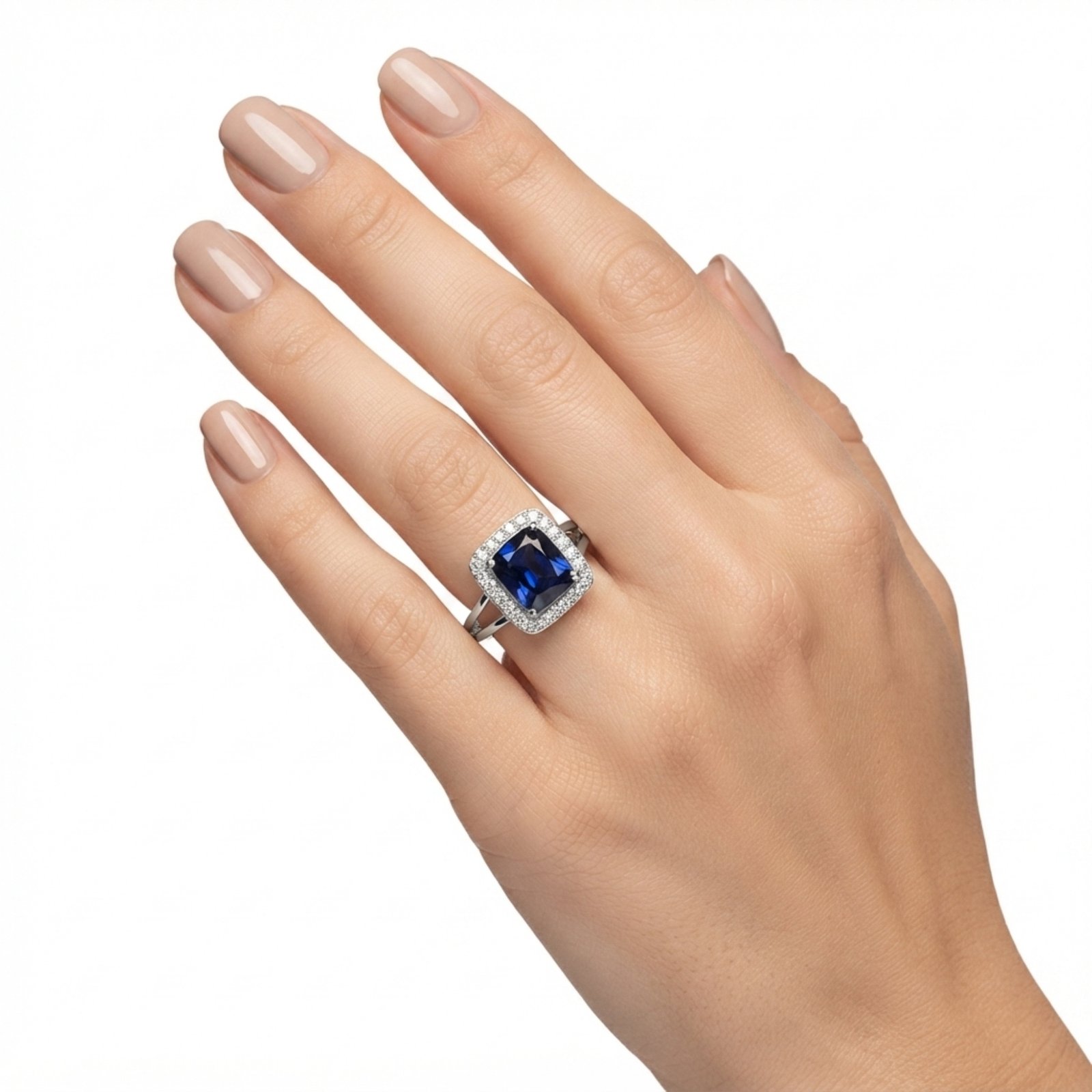Stainless Steel Montana Blue Glass Ring - Image 4