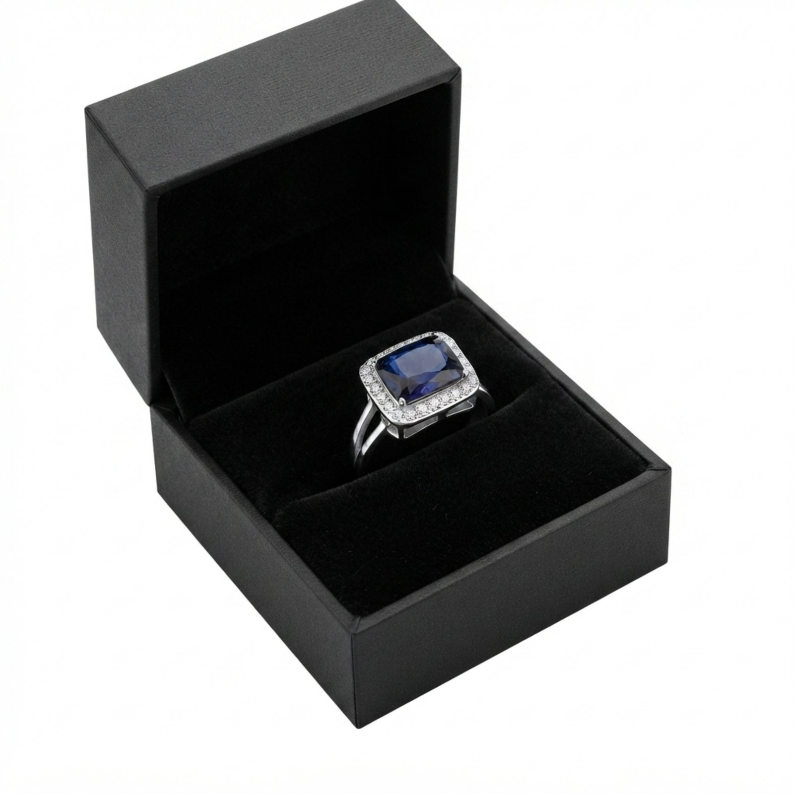 Stainless Steel Montana Blue Glass Ring - Image 5