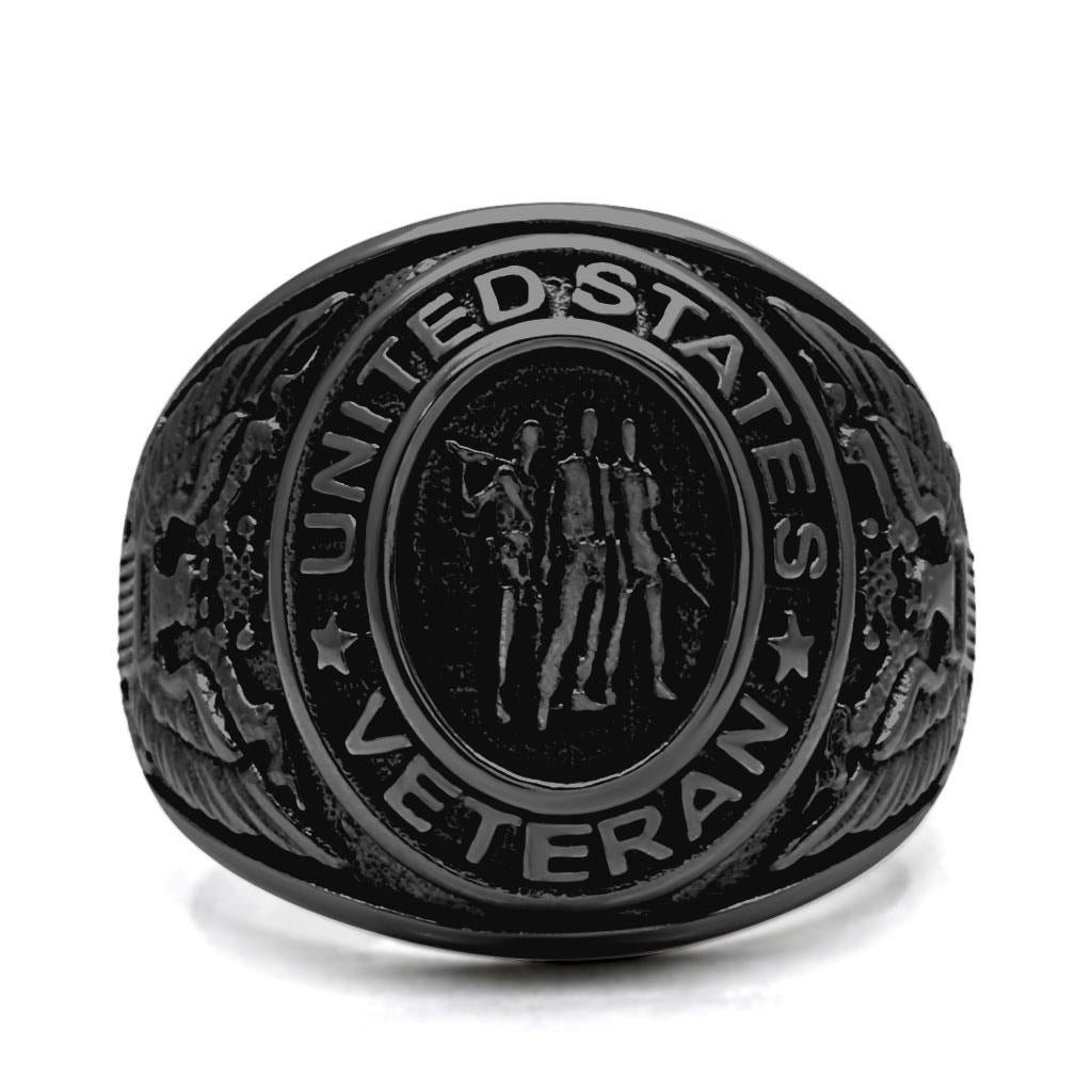 Men’s Black Ion-Plated Stainless Steel Black Epoxy Ring - Image 2