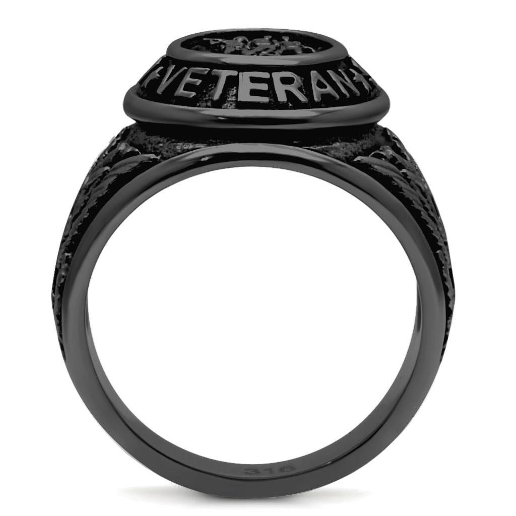 Men’s Black Ion-Plated Stainless Steel Black Epoxy Ring - Image 3