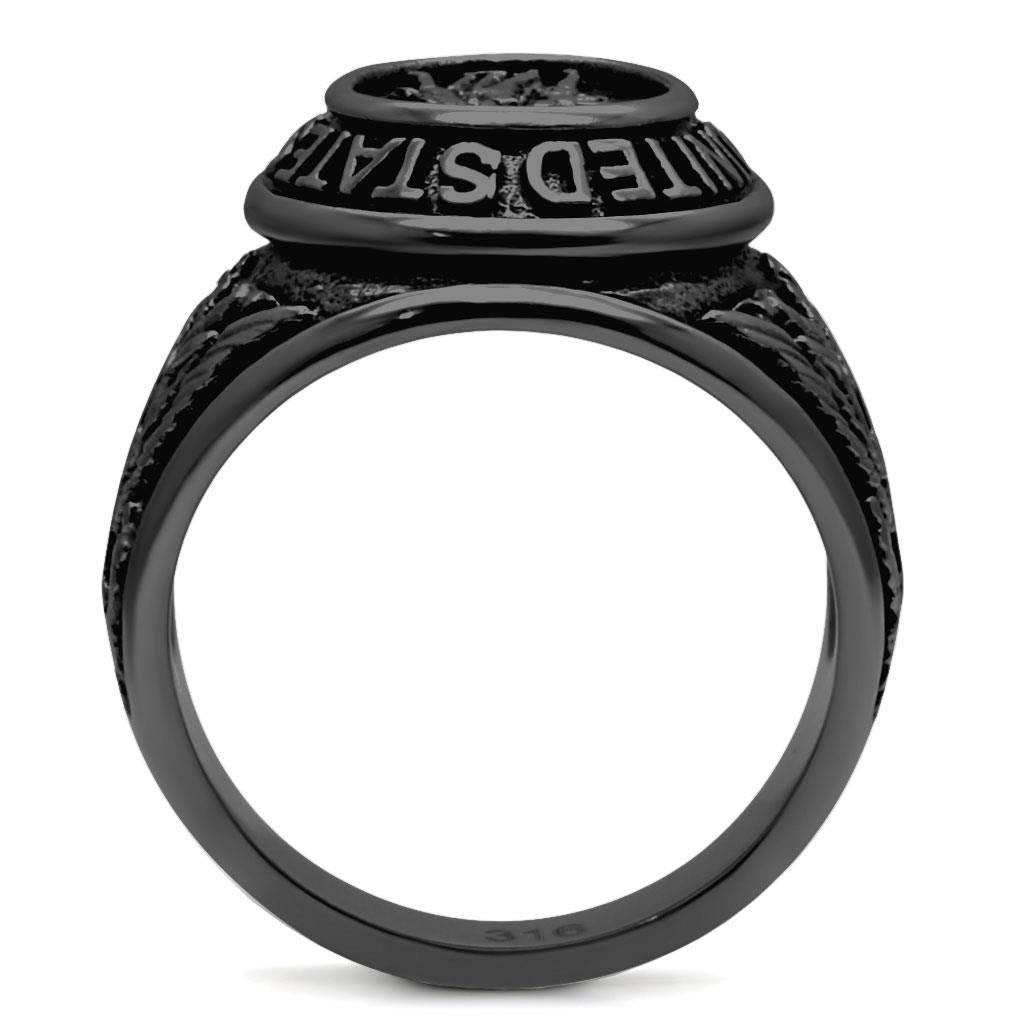 Men’s Black Ion-Plated Stainless Steel Black Epoxy Ring - Image 4