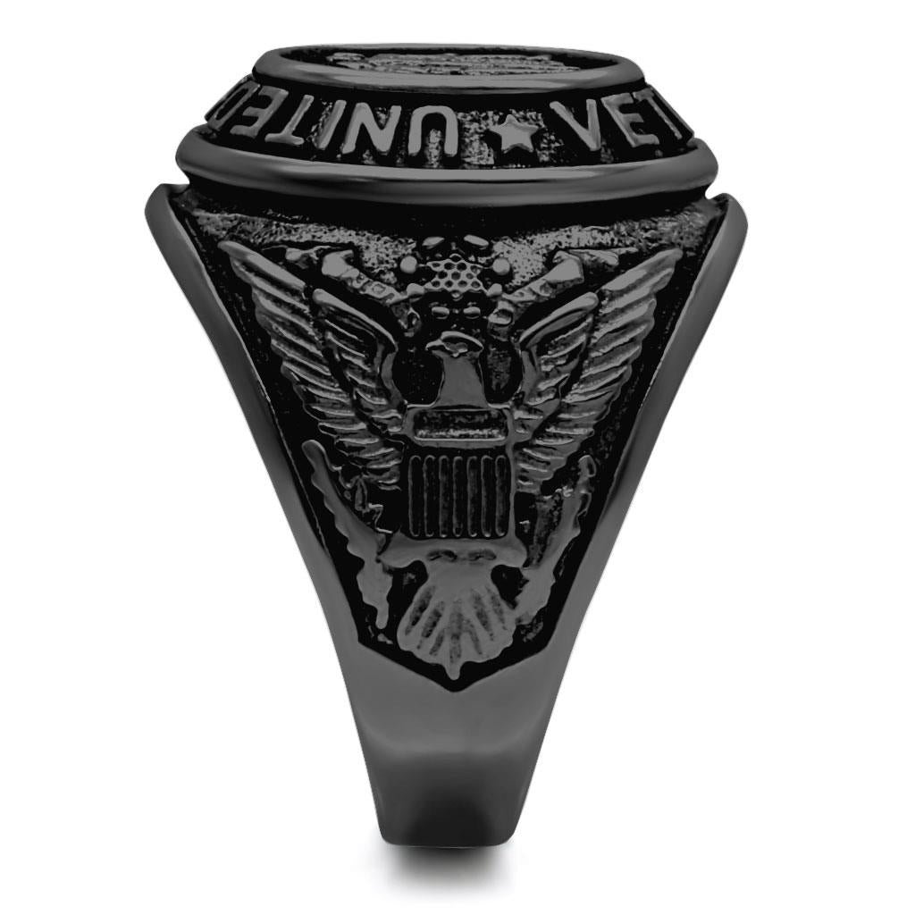 Men’s Black Ion-Plated Stainless Steel Black Epoxy Ring - Image 5