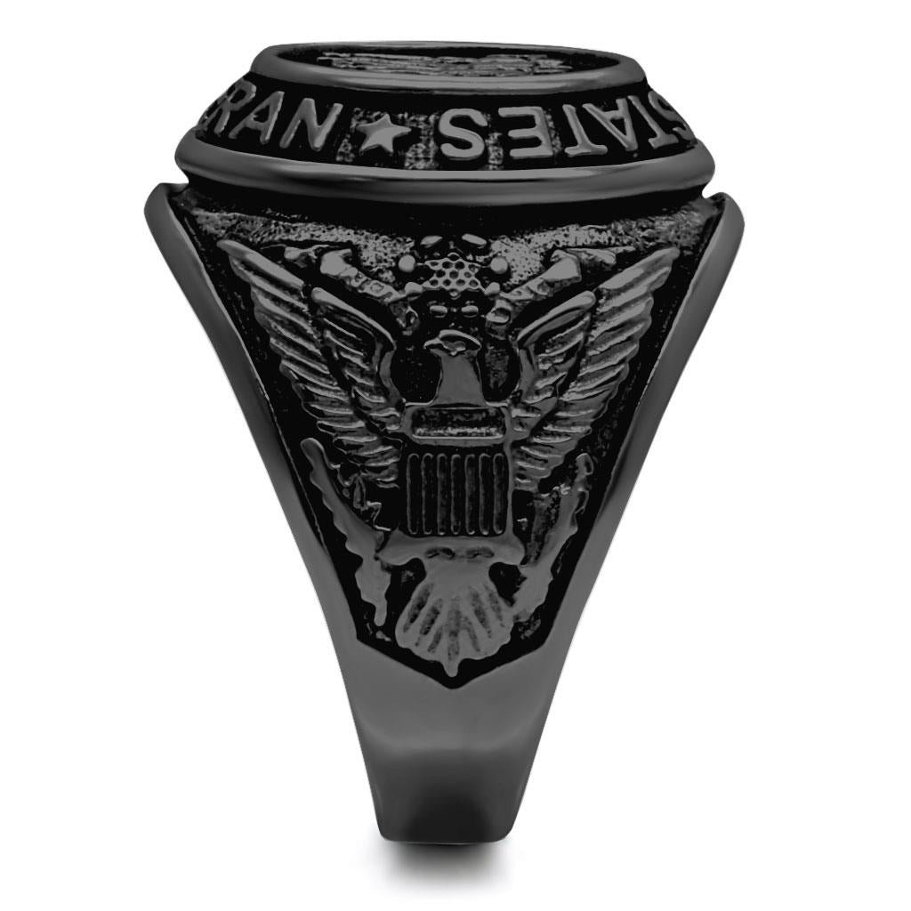 Men’s Black Ion-Plated Stainless Steel Black Epoxy Ring - Image 6