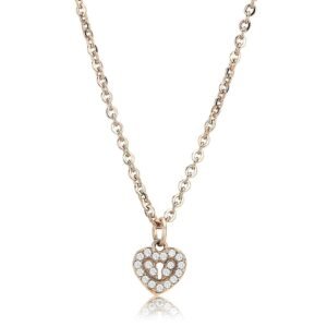 Rose-Gold-Tone Ion-Plated Stainless Steel Cubic Zirconia Pendant Necklace