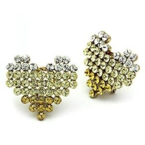 Gold-Tone Ion-Plated Brass Multicolor Crystal Earrings