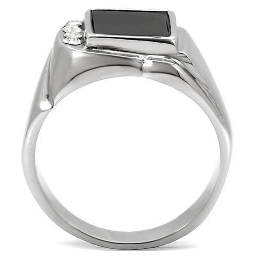 Men’s Black Agate Stainless Steel Ring - Image 4