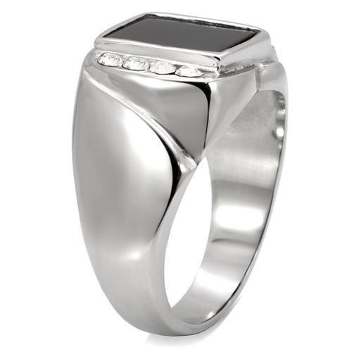 Men’s Black Agate Stainless Steel Ring - Image 5