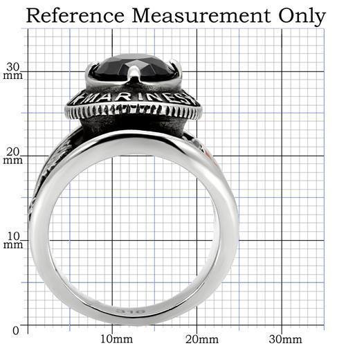 Men’s Montana-Blue Glass Stainless Steel Solitaire Ring - Image 2