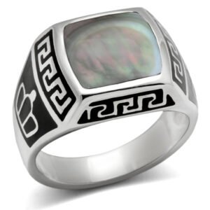 Men’s Gray Conch Stainless Steel Celtic Ring