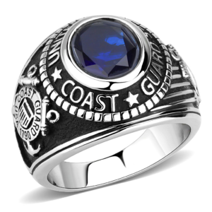 Men’s Montana-Blue Glass Stainless Steel Ring