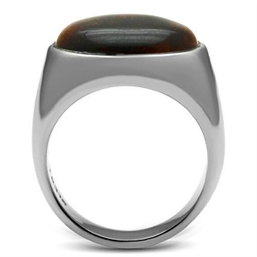 Men’s Tiger Eye Stainless Steel Solitaire Ring - Image 3