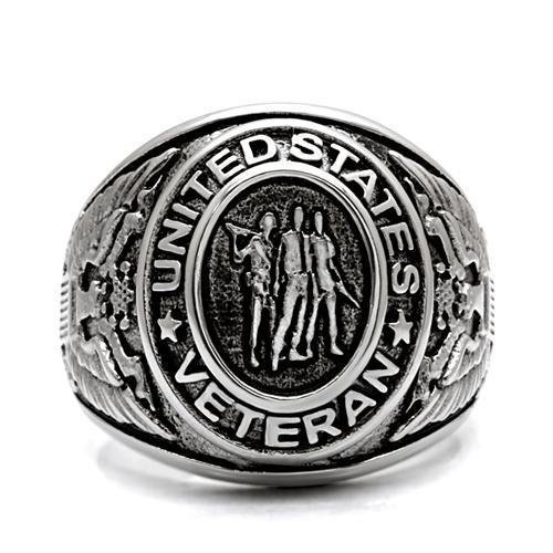 Men’s Polished Stainless Steel Black Epoxy Ring - Image 3