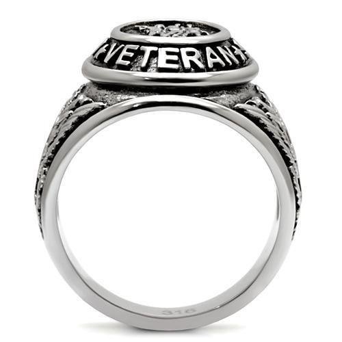 Men’s Polished Stainless Steel Black Epoxy Ring - Image 4