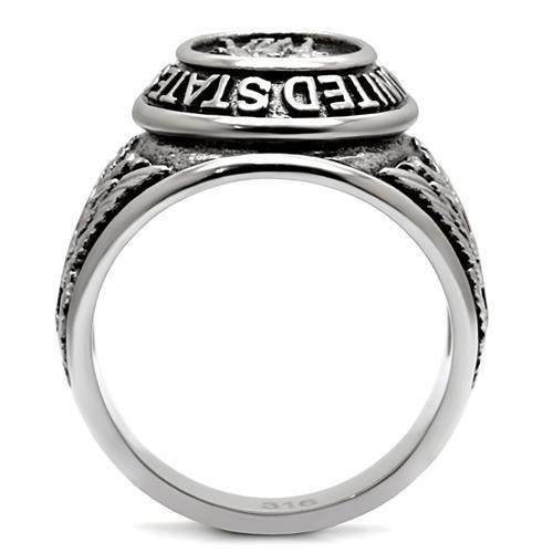 Men’s Polished Stainless Steel Black Epoxy Ring - Image 5